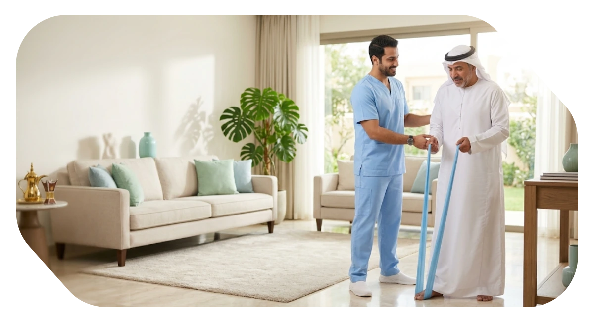 التأهيل الطبي للإصابات والجلطات الدماغية بالمنزل