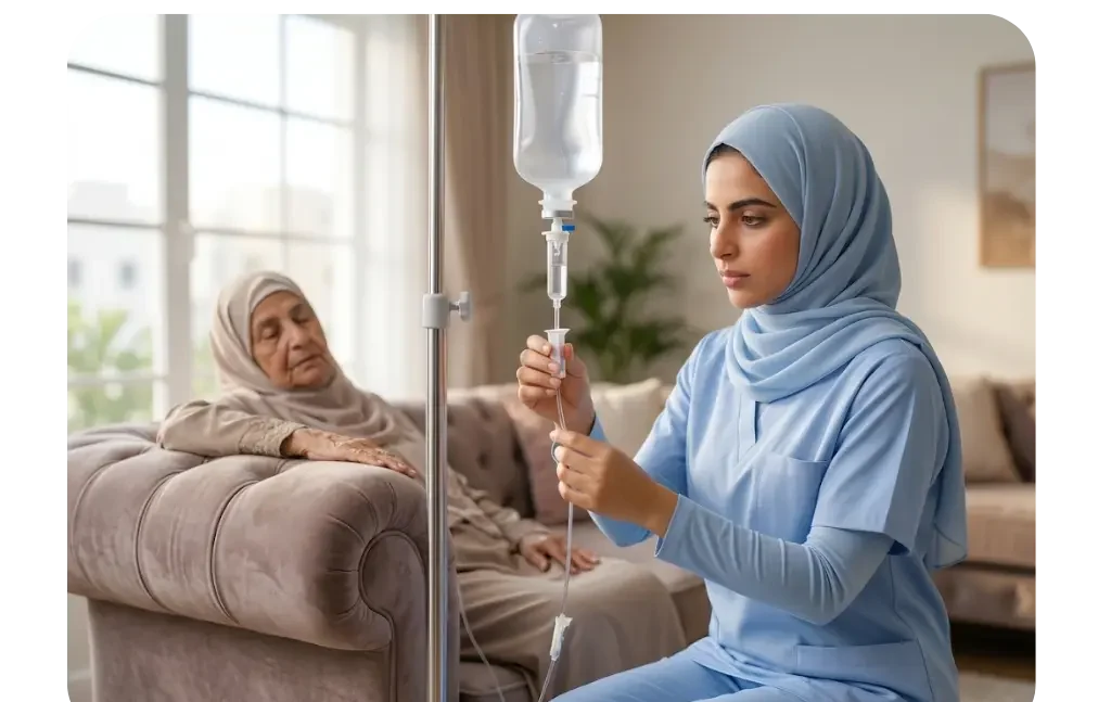 Home-injection and IV fluid service in Riyadh