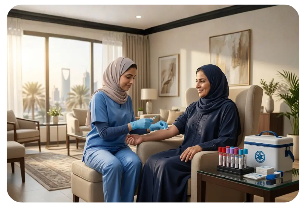 Home medical testing and analysis services in Riyadh