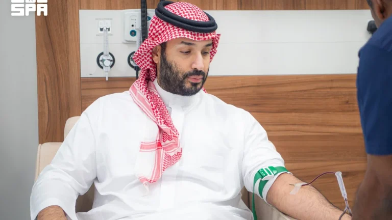 Saudi Crown Prince Mohammed bin Salman donated blood (SPA)
