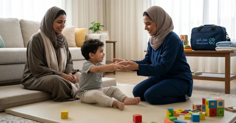 تأهيل أطفال الشلل الدماغي (CP) في المنزل بواسطة أخصائية علاج طبيعي